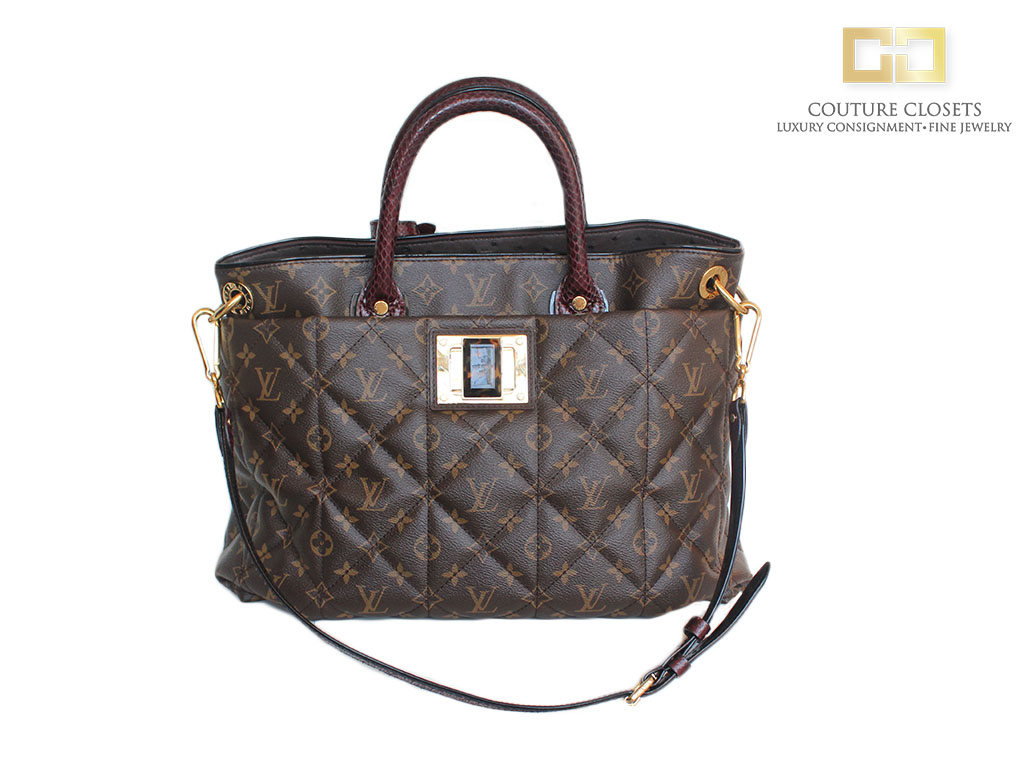 Louis Vuitton Limited Edition Python Handle Quilted Monogram Handbag Louis Vuitton Limited Edition Python Handle Quilted Monogram Handbag